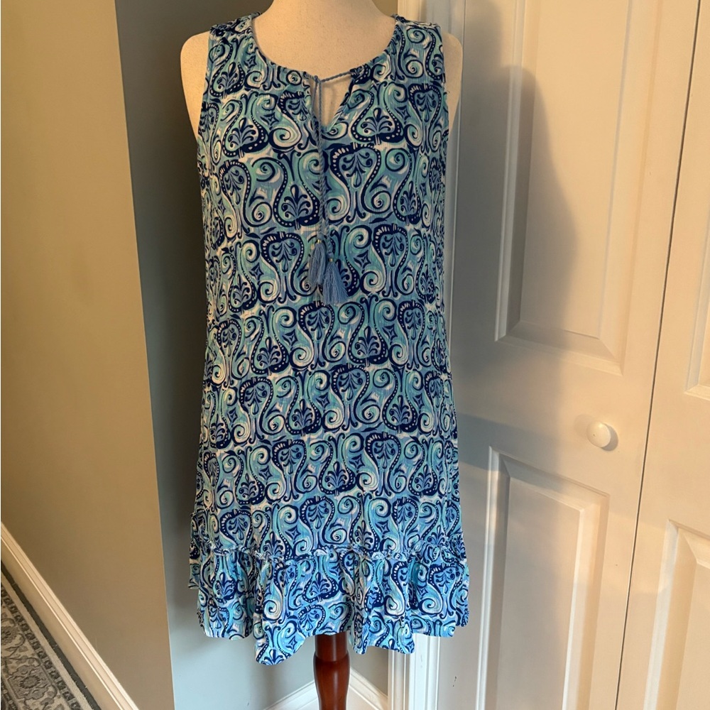 Stella Parker Blue and White Pattern Beach Coverup